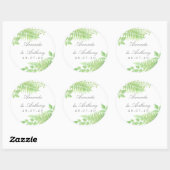 Waterverf groen blad Bruiloft cadeautje Ronde Sticker (Vel)