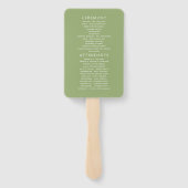 Waterverf groen blad bruiloft programma handwaaier (Achterkant)