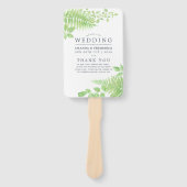 Waterverf groen blad bruiloft programma handwaaier (Voorkant)