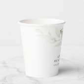Waterverf groen blad elegant modern papieren bekers (Voorkant)