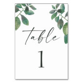Waterverf groen blad. Groen script bruiloft Kaart (Voorkant)