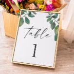 Waterverf groen blad. Groen script bruiloft Kaart<br><div class="desc">Waterverf groen script tabel nummer voor botanische tuin of buiten bruiloft. Geschikt voor verjaardag,  jubileum en een ander feest. Neem contact met me op als je nog meer objecten nodig hebt.</div>
