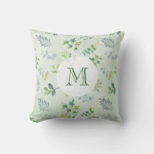 Waterverf groen bladeren & bladeren monogram