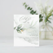 waterverf groen bladgoud bruiloft (Staand voorkant)