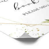 Waterverf groen bladgoud gastenboek poster (Hoek)