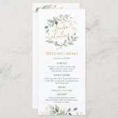 Waterverf Groen Bladgroen Bruiloft Menu (Voorkant / Achterkant)