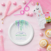 Waterverf groen blauw aangepaste bruiloft borden papieren bordje (Feest)