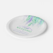 Waterverf groen blauw aangepaste bruiloft borden papieren bordje (Gekanteld)