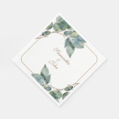 Waterverf groen blauwgroen goud botanisch groen servet (Hoek)