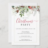 Waterverf Groen Bloemen Kerstfeest Kaart (Voorkant)
