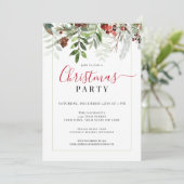 Waterverf Groen Bloemen Kerstfeest Kaart (Staand voorkant)