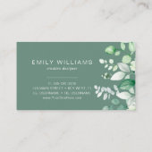 Waterverf Groen Bloemen Visitekaartje (Achterkant)