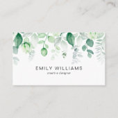 Waterverf Groen Bloemen Visitekaartje (Voorkant)