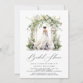 Waterverf Groen Bloemen Vrijgezellenfeest Kaart (Voorkant)