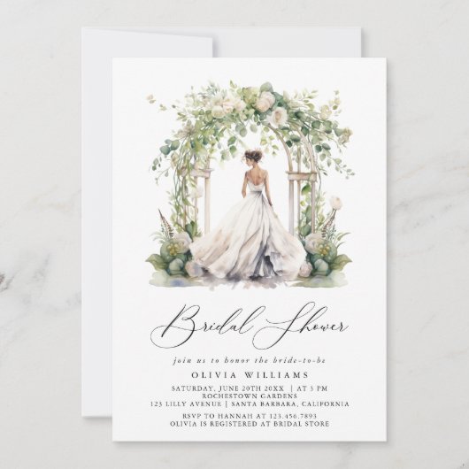 Waterverf Groen Bloemen Vrijgezellenfeest Kaart (Voorkant)