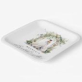 Waterverf Groen Bloemen Vrijgezellenfeest Papieren Bordje (Gebogen)