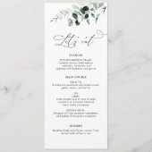 waterverf groen bloemenbruiloft menu (Voorkant)