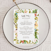 Waterverf groen bloemenzomer rustieke bruiloft menu