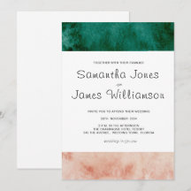 Waterverf Groen Blush roze formele moderne bruilof