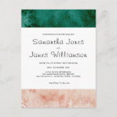 Waterverf Groen Blush roze formele moderne bruilof Uitnodiging Briefkaart (Voorkant)