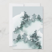 Waterverf groen bos dennenbomen bruiloft kaart (Achterkant)