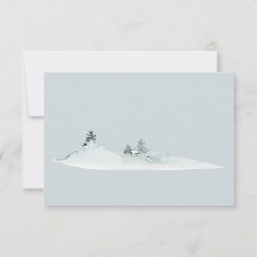 Waterverf groen bos pijnbomen bruiloft bedankkaart (Achterkant)