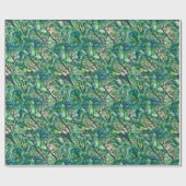 Waterverf groen bospatroon cadeaupapier (Vlak)