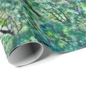 Waterverf groen bospatroon cadeaupapier (Rol Hoek)