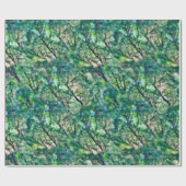 Waterverf groen bospatroon cadeaupapier (Vlak)
