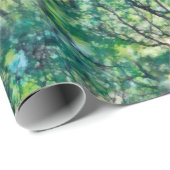 Waterverf groen bospatroon cadeaupapier (Rol Hoek)