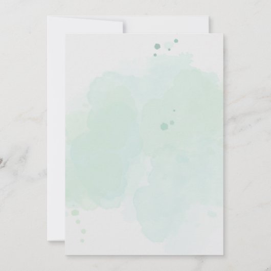 Waterverf Groen Botanisch Bladgroen Elegant Bruilo Kaart (Achterkant)