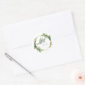 Waterverf Groen Botanisch Eid Mubarak Ronde Sticker (Envelop)