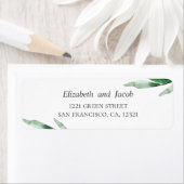 Waterverf groen. Botanisch trouwadres Etiket (Insitu)