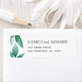 Waterverf groen. Botanisch trouwadres Etiket (Insitu)