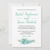 Waterverf groen botanische huwelijksuitnodiging kaart (Voorkant)