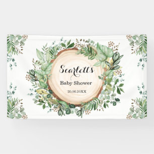 Waterverf groen botanische tuin Baby shower Spandoek