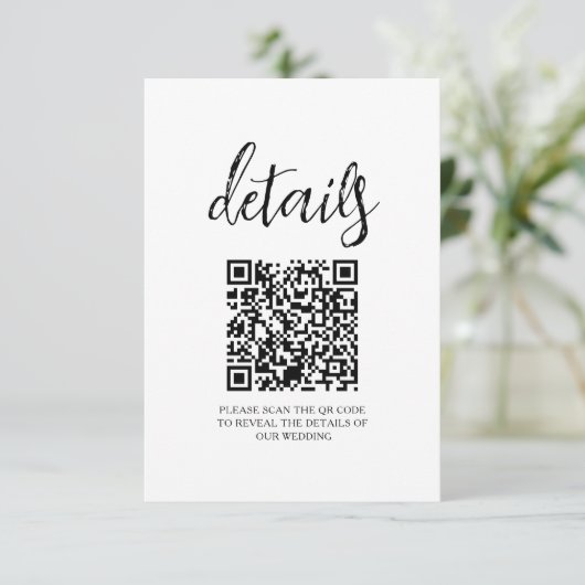 Waterverf groen botanische varen bruiloft details informatiekaartje (Staand voorkant)