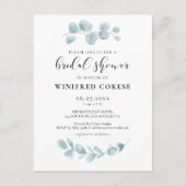 Waterverf groen Bruidsdouche uitnodiging (Voorkant)