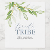 Waterverf groen bruidsmeisje voorstel label wijn etiket (Enkel label)