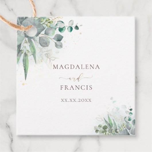 waterverf groen | bruiloft bedankjes labels (Voorkant)