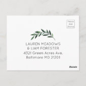 Waterverf groen bruiloft Briefkaart RSVP (Achterkant)