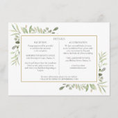 Waterverf groen bruiloft details informatie informatiekaartje (Voorkant)
