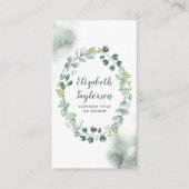 Waterverf groen bruiloft elegant en creatief visitekaartje (Voorkant)