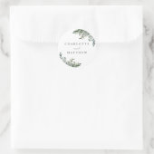 Waterverf groen bruiloft envelop afdichting ronde sticker (Tas)