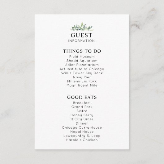 Waterverf Groen Bruiloft Gast Behuizing Kaart (Voorkant)