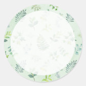 Waterverf groen bruiloft gunst Stickers (Voorkant)