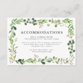 Waterverf Groen Bruiloft Hotel Accommodatie Informatiekaartje (Voorkant)