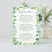 Waterverf groen bruiloft informatie Kaarten (Staand voorkant)