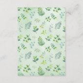 Waterverf groen bruiloft informatie Kaarten (Achterkant)