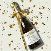 Waterverf groen bruiloft mini sparkling wijnetiket